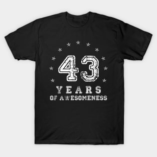 Vintage 43 years of awesomeness T-Shirt